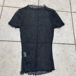 Metallic see through top